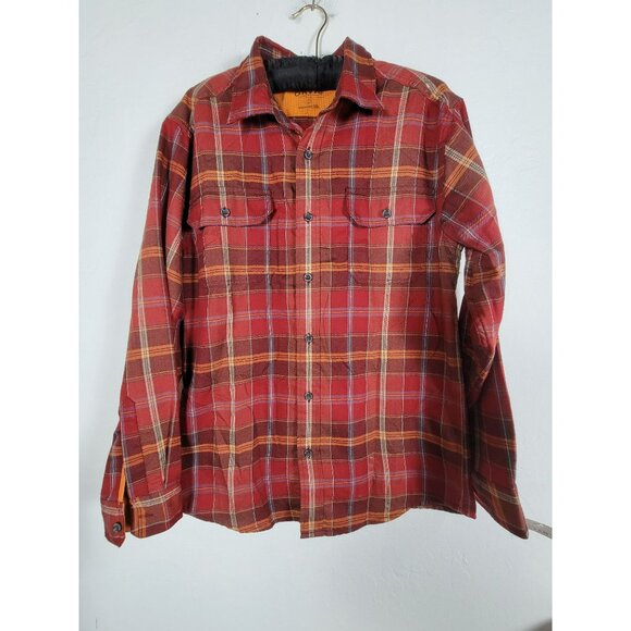 Orvis Men's Plaid Collared Long Sleeve Casual Button Up Shirt Red Size Medium - Picture 1 of 8